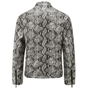 Luxury Style Handmade Men's Python Leather Jacket Leather Outlet