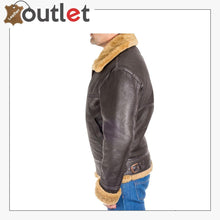 Load image into Gallery viewer, Men B3 Bomber Raf Leather Shearling Jacket
