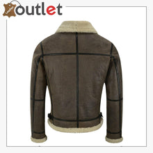 Load image into Gallery viewer, Men B3 Brown Air Force Leather Shearling Jacket
