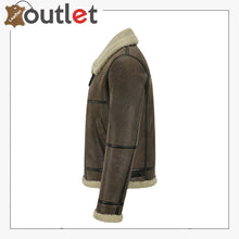 Load image into Gallery viewer, Men B3 Brown Air Force Leather Shearling Jacket
