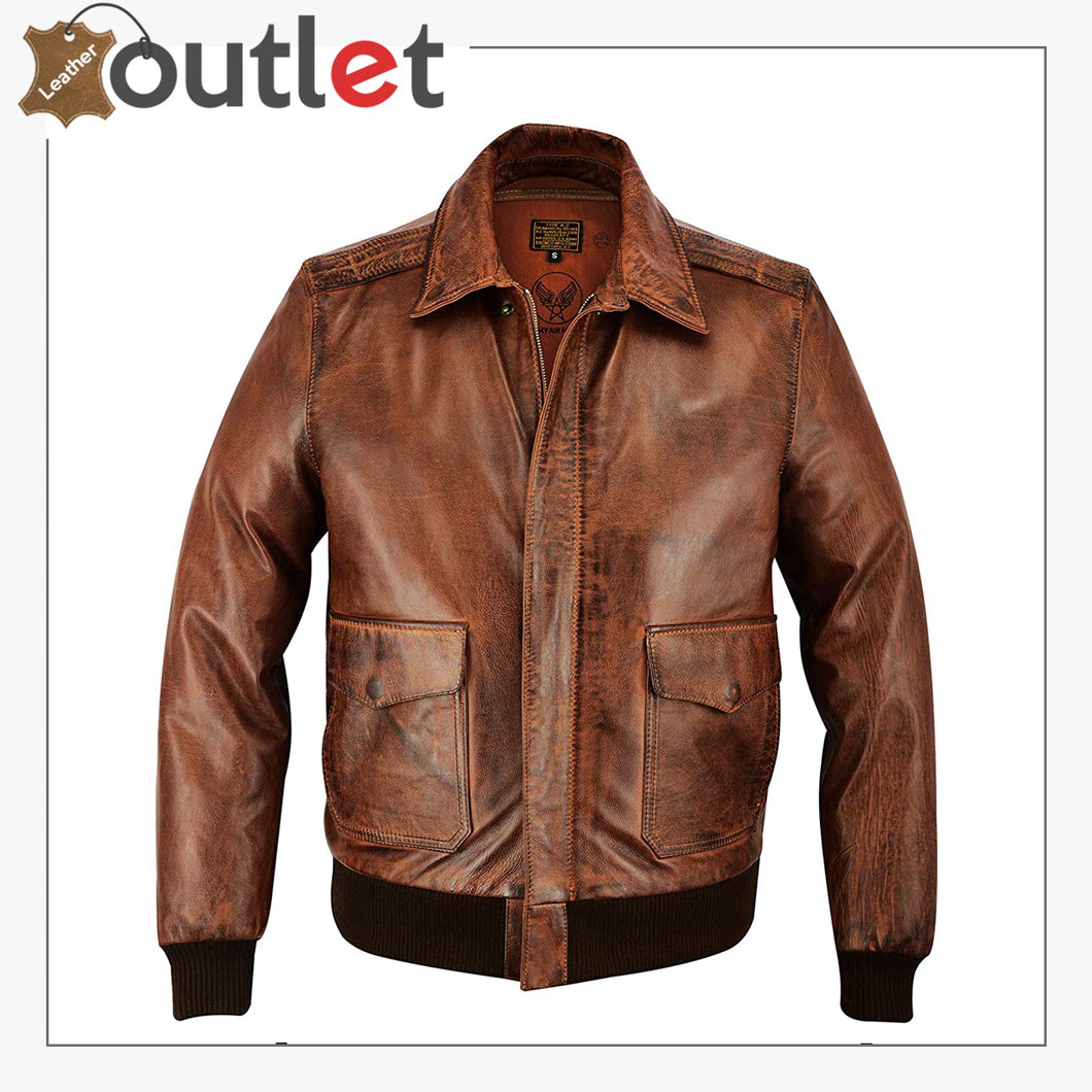 Mens A2 Real Goatskin Leather Pilot Flying Jacket Leather Outlet
