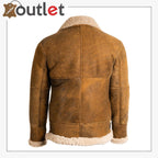 Men Aviator RAF B3 Bomber Shearling Fur Genuine Leather Jacket B3 Leather Bomber Jackets