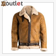 Load image into Gallery viewer, Men Aviator RAF B3 Bomber Shearling Fur Genuine Leather Jacket B3 Leather Bomber Jackets
