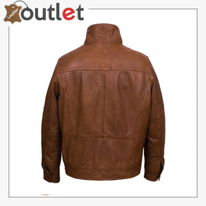 Men’s Biker Bomber Style Leather Jacket