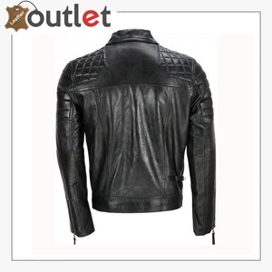 Men's Black Sheep Leather Vintage Style Biker Fashion Casual Leather Jacket