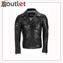 Load image into Gallery viewer, Men&#39;s Black Sheep Leather Vintage Style Biker Fashion Casual Leather Jacket
