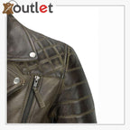 Men's Brown Sheep Leather Vintage Style Biker Fashion Casual Leather Jacket - Leather Outlet