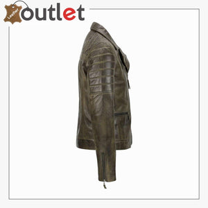 Men's Brown Sheep Leather Vintage Style Biker Fashion Casual Leather Jacket - Leather Outlet
