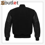 Men's Leather Letterman Baseball Bomber Varsity Jacket - Leather Outlet