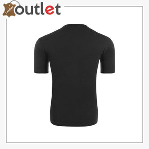 Men's Leather Like Short Sleeve T-shirt - Leather Outlet