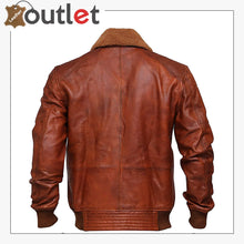 Load image into Gallery viewer, Men&#39;s Aviator Brown Air force Bomber A2 Flight Distressed Leather Jacket Leather Outlet
