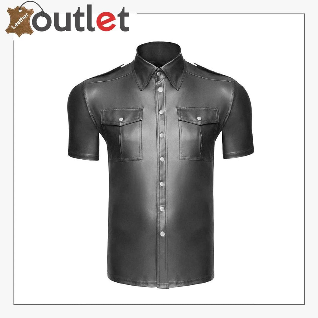 Men's Real Leather Police Uniforms Shirts