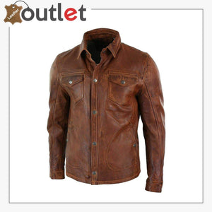 Men's Tan Timber Washed Slim Fit Shirt Jacket