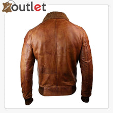 Load image into Gallery viewer, Mens B3 Bomber Rust Tan Brown Removable Fur Collar
