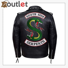 Load image into Gallery viewer, Mens Black Fashion Studded Punk Style Leather Jacket
