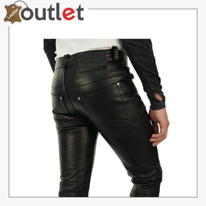 Mens Black Leather Pants