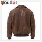 Mens Leather Flight Bomber Jacket Air Force Aviator