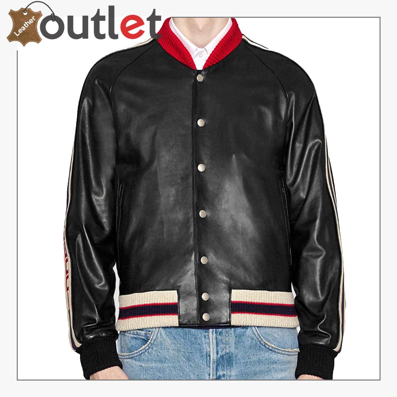 Mens Quality Leather bomber jacket - Leather Outlet