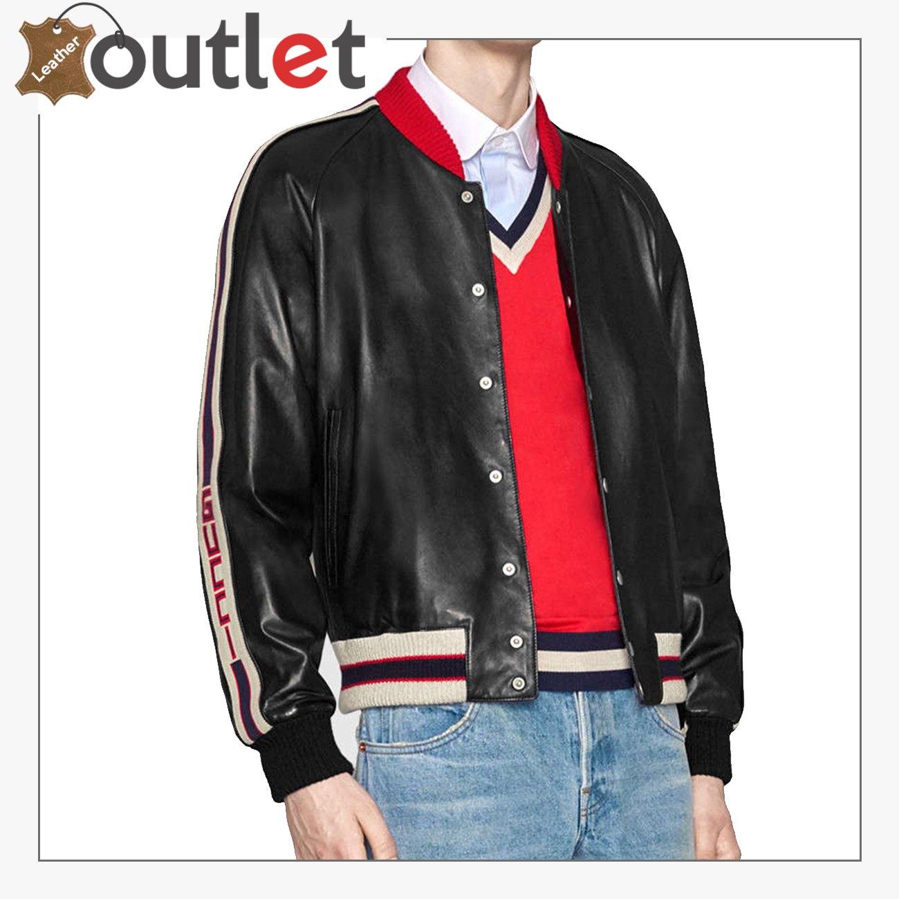 Mens Quality Leather bomber jacket - Leather Outlet