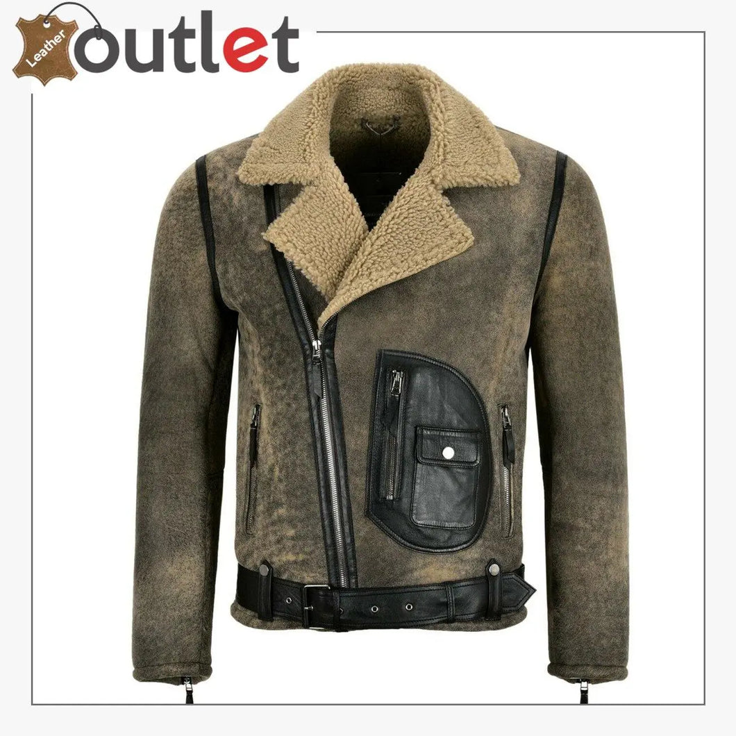 Mens RAF B3 Sheepskin Flying Leather Bomber Jacket - Leather Outlet