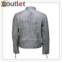 Load image into Gallery viewer, Mens Real Leather Antique Wash Retro Vintage Style Biker Jacket Slim Fit Bomber - Leather Outlet
