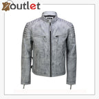 Mens Real Leather Antique Wash Retro Vintage Style Biker Jacket Slim Fit Bomber