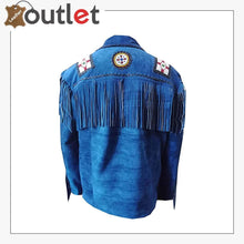 Load image into Gallery viewer, Mens Western Cowboy Fringes Leather Jacket
