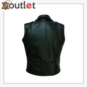 Motorcycle Mens Genuine Leather Biker Vest