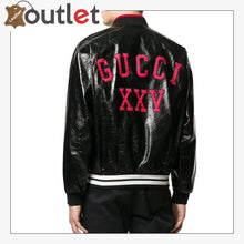 Load image into Gallery viewer, Womens Leather bomber jacket with NY Printed - Leather Outlet
