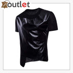 New Fashion Style Casual Leather Patchwork Shirt - Leather Outlet
