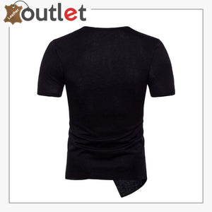 New Fashion Style Casual Leather Patchwork Shirt - Leather Outlet