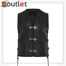 Load image into Gallery viewer, New Mens Leather Waistcoat Biker Vest - Leather Outlet
