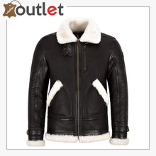 Load image into Gallery viewer, New Sheepskin B3 Leather Bomber Jacket Brown For Men
