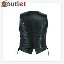 Load image into Gallery viewer, New Style Motorcycle Biker Ladies Women Leather Vest Waistcoat
