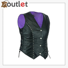 Load image into Gallery viewer, New Style Motorcycle Biker Ladies Women Leather Vest Waistcoat
