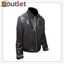 Load image into Gallery viewer, Real Black Western Leather Jacket For Men
