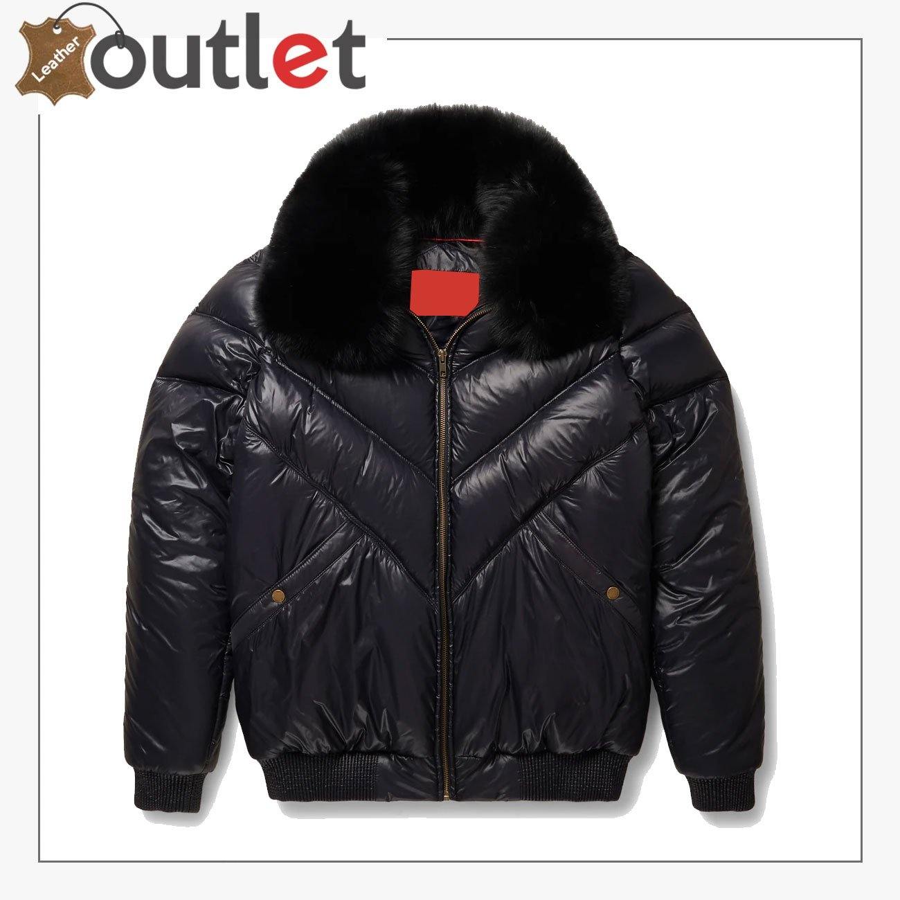 Real Quality V-Bomber Nylon Black Black Fox Fur