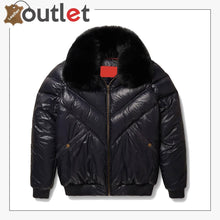 Load image into Gallery viewer, Real Quality V-Bomber Nylon Black Black Fox Fur
