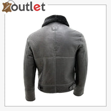 Load image into Gallery viewer, Real Shearling Sheepskin Fur Flying B3 Leather Bomber Jacket
