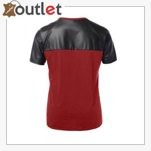 Load image into Gallery viewer, Red Mens Quality Leather Shirt with Cotton - Leather Outlet

