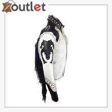 Load image into Gallery viewer, Rock Punk Gothic Studded Motorcycle Fringe Biker Leather Jacket
