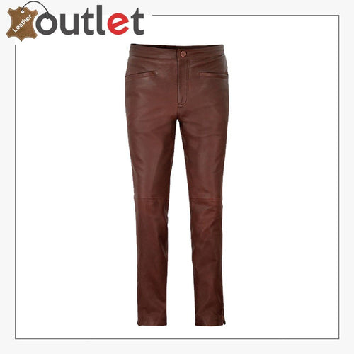 Soft Fermented Burgundy Zoey Leather Pants