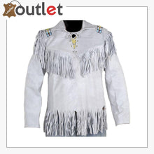 Load image into Gallery viewer, Skin White Cowboy Genuine Real Leather Jacket - Leather Outlet
