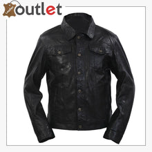 Load image into Gallery viewer, Style Slim Fit Casual Black Leather Shirt 
