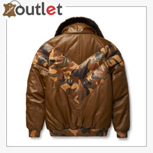 Load image into Gallery viewer, Stylish Color Brown V-Bomber Leather Jacket For Men
