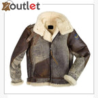 Vintage Military Style B-3 Bomber Leather Jacket - Leather Outlet