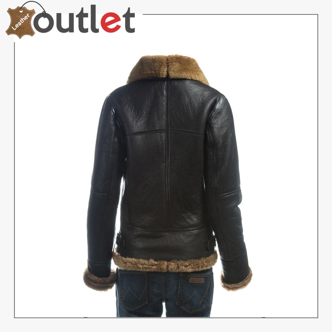 Women B3 Bomber Shearling Leather Jacket