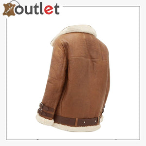 Women Light Brown Shearling Leather Jacket