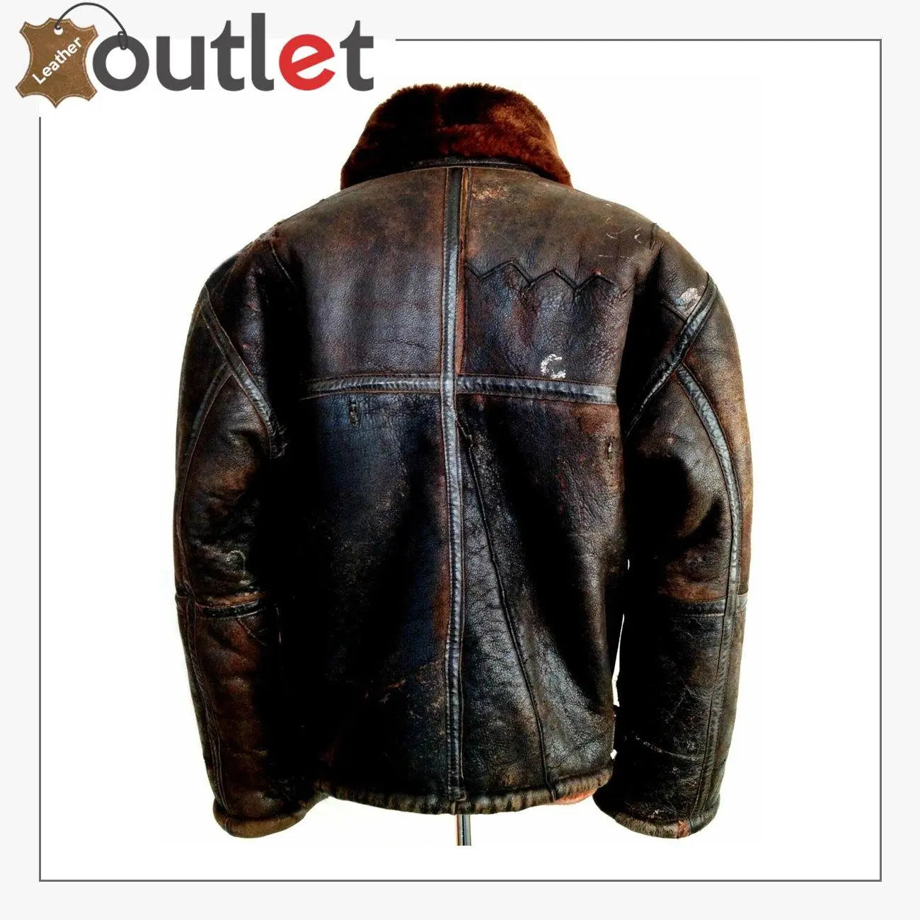 WW2 B3 Sheepskin Shearling Flying Pilot Leather Bomber Jacket - Leather Outlet