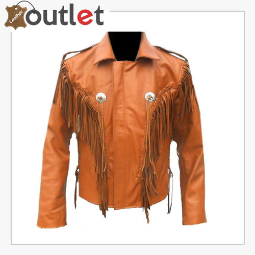 Western Wear Jacket Unique Men Cowboy Leather Jacket - Leather Outlet